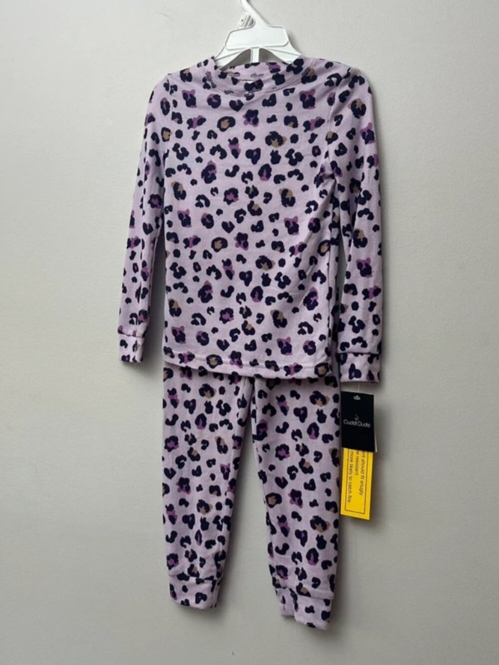 NWT Girls CuddlDuds Purple Leopard Print Pajamas Size 4